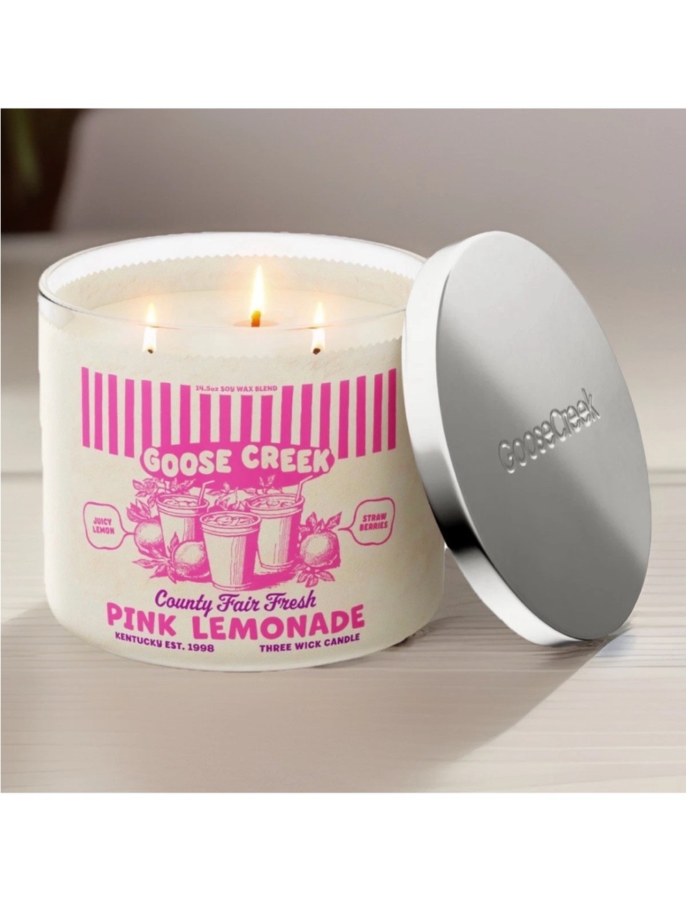 Goose Creek 3-Wick Candle- Pink Lemonade (14.5 oz)